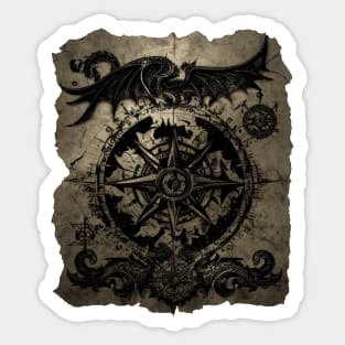 Blackbeard's Dragon Treasure Scroll Sticker